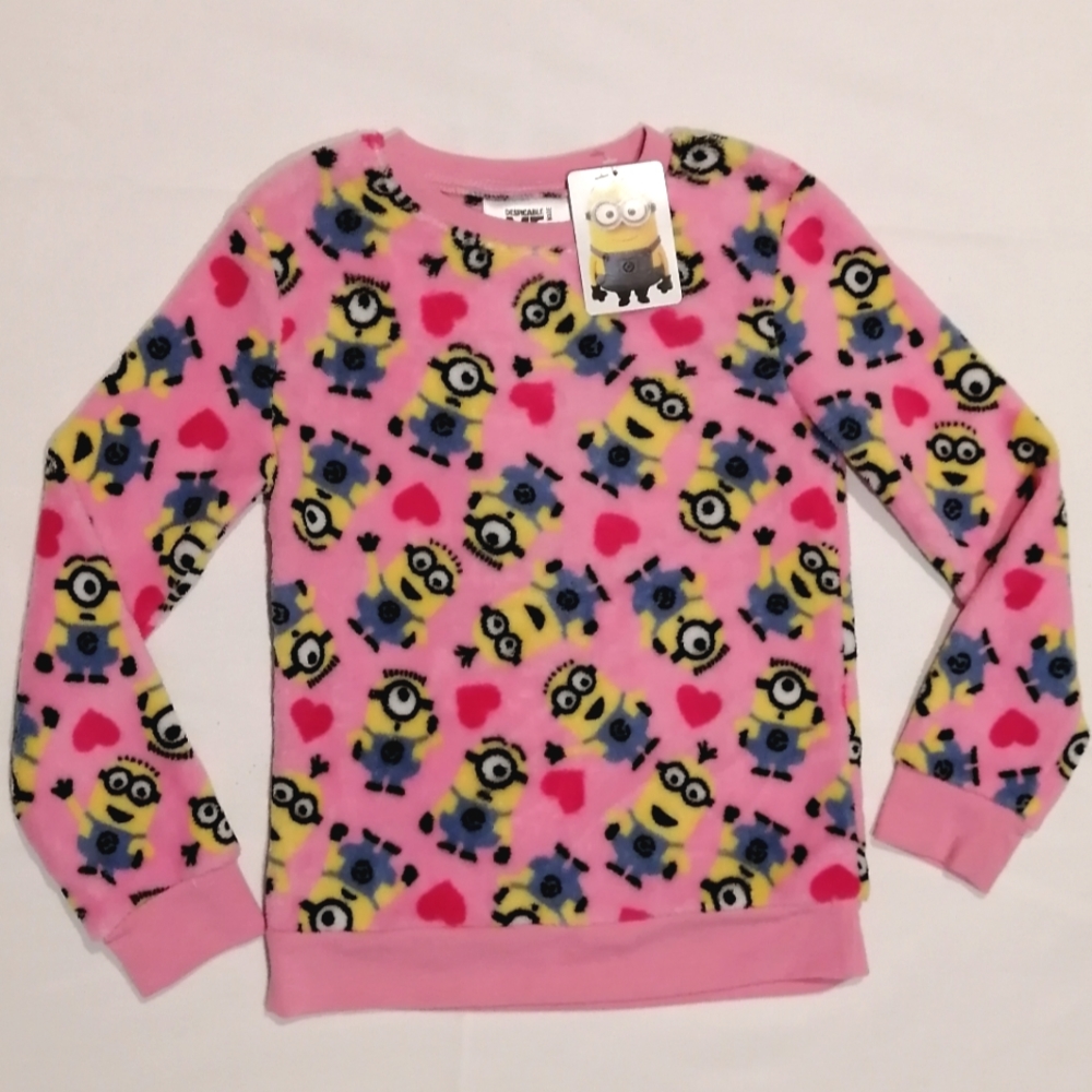🔥SALE🔥Minions Stewart Kevin Bob Girls Fleecy Sweatshirt NWT Sz 5, 6, M (10/12)